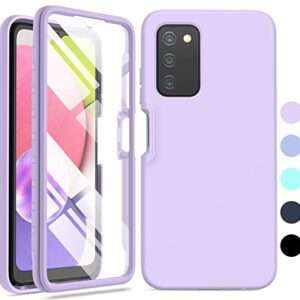 for Samsung Galaxy A03s Phone Case: Shockproof Silicone Slim Covers Hybrid Pretty Protective Cell Cases - Durable TPU Dual Layer Drop-Proof Girl&Boy Cute Cover (Lavender Purple)