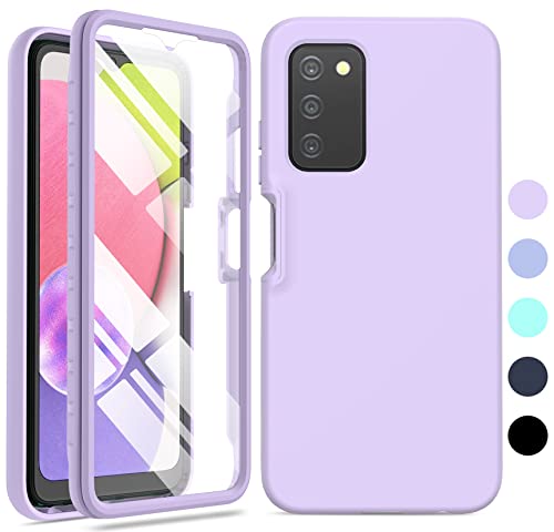 for Samsung Galaxy A03s Phone Case: Shockproof Silicone Slim Covers Hybrid Pretty Protective Cell Cases - Durable TPU Dual Layer Drop-Proof Girl&Boy Cute Cover (Lavender Purple)