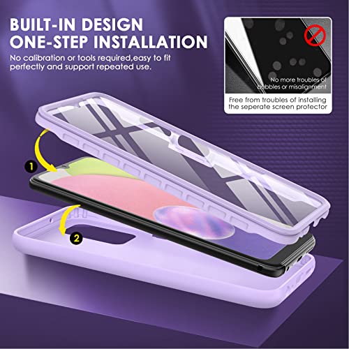 for Samsung Galaxy A03s Phone Case: Shockproof Silicone Slim Covers Hybrid Pretty Protective Cell Cases - Durable TPU Dual Layer Drop-Proof Girl&Boy Cute Cover (Lavender Purple)