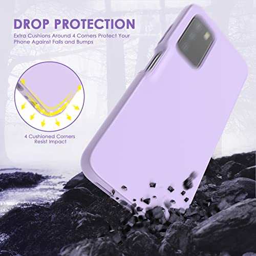 for Samsung Galaxy A03s Phone Case: Shockproof Silicone Slim Covers Hybrid Pretty Protective Cell Cases - Durable TPU Dual Layer Drop-Proof Girl&Boy Cute Cover (Lavender Purple)