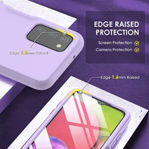 for Samsung Galaxy A03s Phone Case: Shockproof Silicone Slim Covers Hybrid Pretty Protective Cell Cases - Durable TPU Dual Layer Drop-Proof Girl&Boy Cute Cover (Lavender Purple)