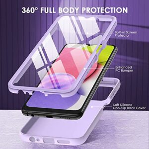 for Samsung Galaxy A03s Phone Case: Shockproof Silicone Slim Covers Hybrid Pretty Protective Cell Cases - Durable TPU Dual Layer Drop-Proof Girl&Boy Cute Cover (Lavender Purple)