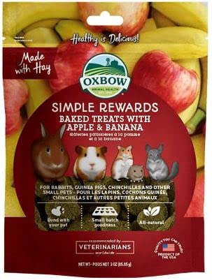 Oxbow Animal Health Alfalfa Hay Small Animal Food 15 Oz, Plus Simple Rewards Baked Treats with Apple & Banana and Carrot & Dill - 3 Oz Each, Plus My Buddy Notepad (4 Items Total)