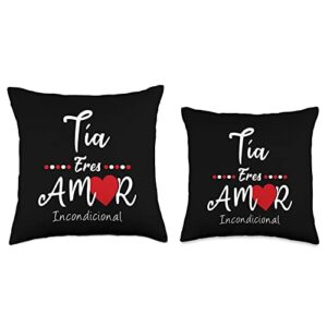 Regalos para Tias En Español Obsequios para Tía Diseño Eres Amor Incondicional Throw Pillow, 18x18, Multicolor