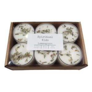 lemongrass all natural soy wax tealights 12ct hand poured with fragrant/essential oils and dried lavender