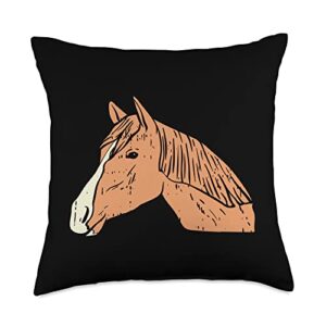 cartba horse co. horse head throw pillow, 18x18, multicolor