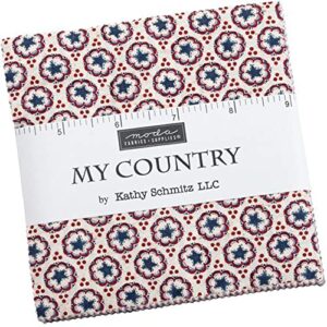 moda fabrics my country charm pack by kathy schmitz; 42-5inch precut fabric quilt squares