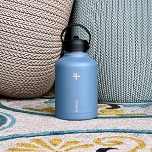 GOFILTR 50 oz Alkaline Water Bottle With Straw Lid + Two 9.5 ph Alkaline Water Infusers/Sport Insulated Water Bottle Jug/Creates Alkaline Water, Color: Glacier