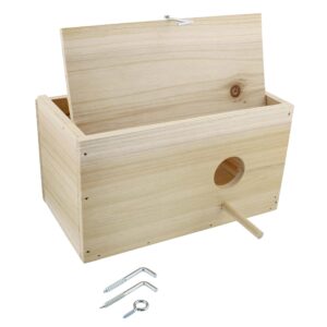 Rural365 Bird Nest Box - Medium 8.7 x 5 x 4.75in Wooden Bird Nesting Boxes for Cages Fits Swallow Finch Parakeet Dove