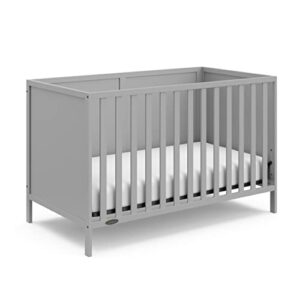 graco theo convertible crib (pebble gray) – converts from baby crib to toddler bed and daybed, fits standard full-size crib mattress, adjustable mattress support base