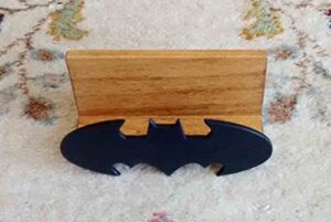 batman inspired wooden desktop business card holder