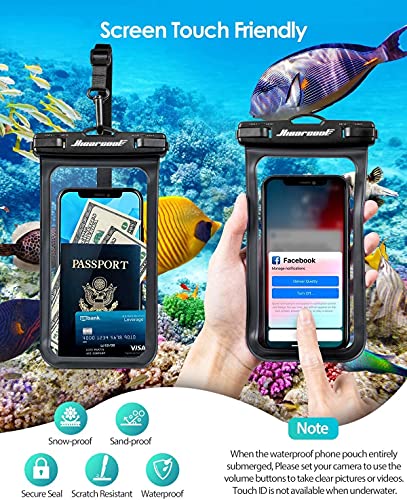 Hiearcool Universal Waterproof Case,Waterproof Phone Pouch Compatible for iPhone 13 12 11 Pro Max XS Max XR X 8 7 Samsung Galaxy s10/s9 Google Pixel 2 HTC Up to 7.0", IPX8 Cellphone Dry Bag -4 Pack