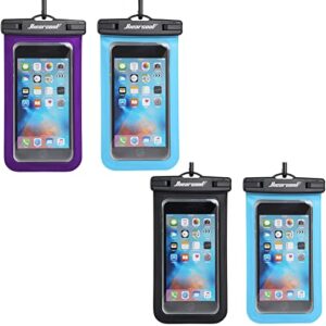 hiearcool universal waterproof case,waterproof phone pouch compatible for iphone 13 12 11 pro max xs max xr x 8 7 samsung galaxy s10/s9 google pixel 2 htc up to 7.0", ipx8 cellphone dry bag -4 pack