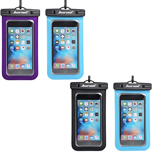 Hiearcool Universal Waterproof Case,Waterproof Phone Pouch Compatible for iPhone 13 12 11 Pro Max XS Max XR X 8 7 Samsung Galaxy s10/s9 Google Pixel 2 HTC Up to 7.0", IPX8 Cellphone Dry Bag -4 Pack