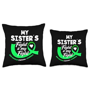 Non-Hodgkin Lymphoma Awareness Apparel & Gifts My Sister's Fight Non-Hodgkin Lymphoma Throw Pillow, 16x16, Multicolor