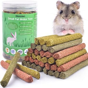 bissap 36pcs rabbit chew sticks, mixed natural timothy hay oat carrot bunny chew toys and treats for rabbits bunnies chinchillas guinea pigs hamsters and other small animals molar snacks