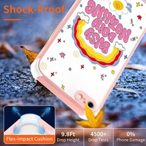 Shorogyt Cute Funny Case for iPhone SE 2022/2020/8/7-4.7”Colorful Rainbow Girls Aesthetic Designer Girly Design Women Cases with Pattern Cover + Screen Protector for iPhone 7/8/SE(2in1)