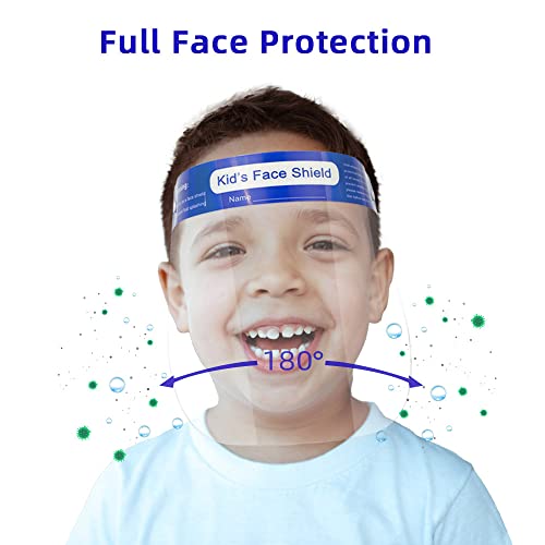 aaGlow 10 PCS Kids Face Shield Safety Protective Face Shield for Boys & Girls Anti fog Visor & Confort Sponge
