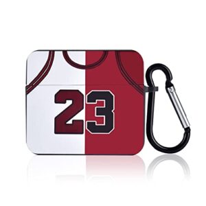 no.23 case for airpods 3rd generation cover with keychain for basketball fans boy men teen kids size 23 jersey cool fun design sports spirit square soft protective case compatible with airpods 3