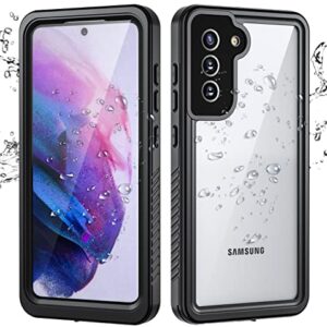 Samsung Galaxy S21 FE 5G Waterproof Case with Built-in Screen Protector Dustproof Shockproof Drop Proof Phone Rugged Full Body Underwater Protective Cover for Samsung Galaxy S21 FE 5G 6.4" Black