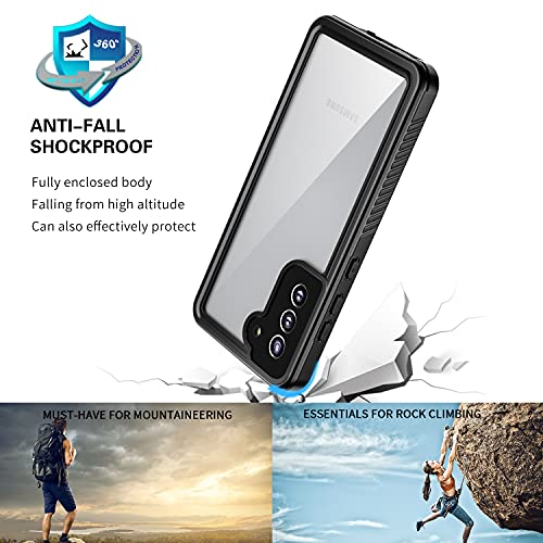 Samsung Galaxy S21 FE 5G Waterproof Case with Built-in Screen Protector Dustproof Shockproof Drop Proof Phone Rugged Full Body Underwater Protective Cover for Samsung Galaxy S21 FE 5G 6.4" Black