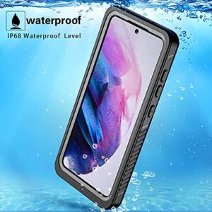 Samsung Galaxy S21 FE 5G Waterproof Case with Built-in Screen Protector Dustproof Shockproof Drop Proof Phone Rugged Full Body Underwater Protective Cover for Samsung Galaxy S21 FE 5G 6.4" Black