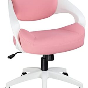 BOJUZIJA Ergonomic Office Computer Desk Kid Study Chair Waist Support Function Swivel 360° for Home&Office (Pink)