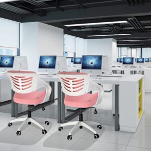 BOJUZIJA Ergonomic Office Computer Desk Kid Study Chair Waist Support Function Swivel 360° for Home&Office (Pink)