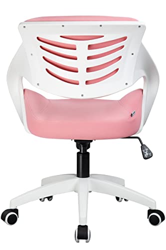 BOJUZIJA Ergonomic Office Computer Desk Kid Study Chair Waist Support Function Swivel 360° for Home&Office (Pink)