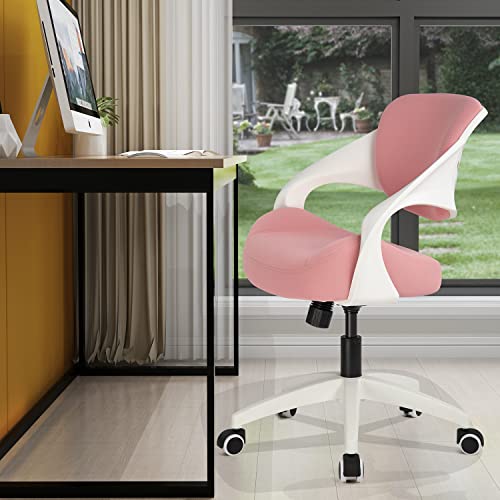 BOJUZIJA Ergonomic Office Computer Desk Kid Study Chair Waist Support Function Swivel 360° for Home&Office (Pink)