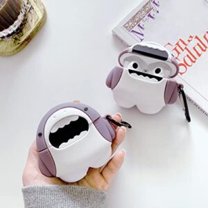 Huayou Cute Cartoon Case for New AirPods 3rd Generation 2021,Kawaii Funny Aesthetic Animal Style Design with Keychain,Protective Silicone AirPod Case Cover for Women Girls Boys Men Kids (Shark)