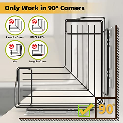 ENIBOE Corner Shower Caddy with 6 Hooks, Self Adhesive Shower Shelves, No Drill Wall Mount Rustproof Shower Organizer, Shower Storage for inside Shower, Large Capacity Shower Rack, 2 Pack (Black)