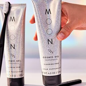 MOON Cosmic Gel Stain Removal Toothpaste, Fluoride-Free, Lunar Peppermint Flavor for Fresh Breath, for Adults 4.2 oz