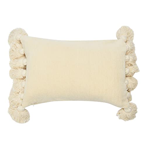 Main + Mesa Cotton Chenille Lumbar Pillow with Tassels