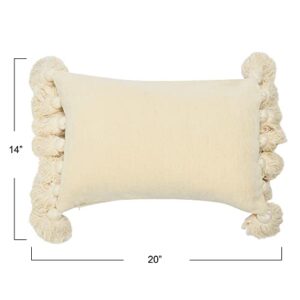 Main + Mesa Cotton Chenille Lumbar Pillow with Tassels