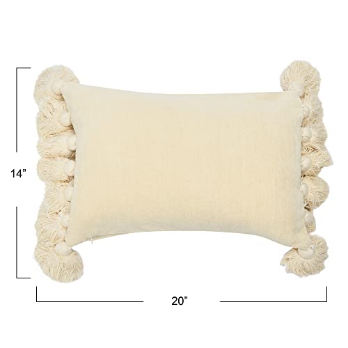 Main + Mesa Cotton Chenille Lumbar Pillow with Tassels