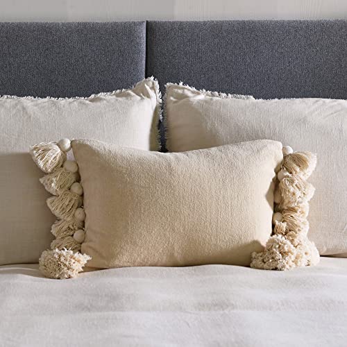 Main + Mesa Cotton Chenille Lumbar Pillow with Tassels