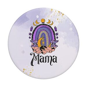 Mama Of Moon Child Witchy Moon With Crystal Boho Moon PopSockets Swappable PopGrip