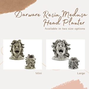 Darware Mini Resin Medusa Head Planter, Garden Decor Statue Flower Pot