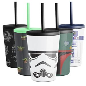 simple modern star wars stormtrooper toddler cup with lid and silicone straw | kids water bottle tumbler insulated stainless steel thermos | classic collection | 12oz, star wars: stormtrooper