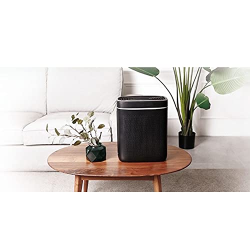 Air Purifier for Home or Bedroom with Night Light, Three-Gear Wind Speed that Cleans Air Lock Set, Ultra Quiet HEPA Filtration for Odor, Pet Dander, Black