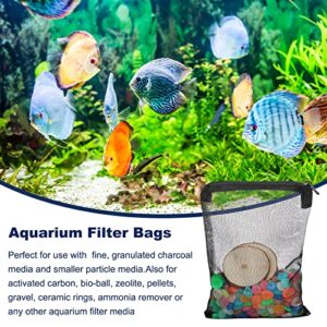 Shappy 20 Pack Aquarium Filter Bags 5.9 x 8 Inch Fine Black Filter Media Bags High Flow Fine Mesh Bags Reusable Nylon Bags with Zipper for Fine Resins Filter Activated Carbon Fresh Saltwater Tanks