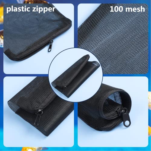 Shappy 20 Pack Aquarium Filter Bags 5.9 x 8 Inch Fine Black Filter Media Bags High Flow Fine Mesh Bags Reusable Nylon Bags with Zipper for Fine Resins Filter Activated Carbon Fresh Saltwater Tanks