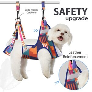 Supet Dog Grooming Hammock Harness for Cats Dogs, Relaxation Pet Grooming Hammock Restraint Dog & Small Animal Leashes Sling for Grooming Dog Grooming Helper for Nail Trimming Clipping Grooming