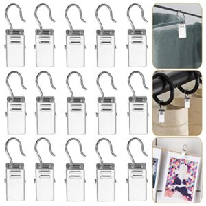 ULTNICE Drapery Hooks Stainless Steel Curtain Clips Hooks Small Patio Awining Lights Hanger Siding Clips for Hanging Tablecloth Towel Bathroom 60pcs Metal S Hooks