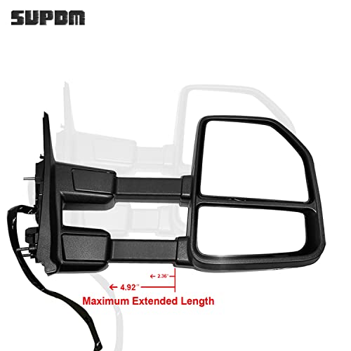 SUPDM Pair Set Towing Mirrors Compatible with 1999-2016 Ford F250 F350 F450 F550 Super Duty Truck Side Tow Mirrors with Turn Signal and Auxiliary Lamp