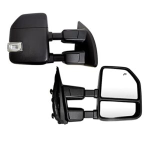 supdm pair set towing mirrors compatible with 1999-2016 ford f250 f350 f450 f550 super duty truck side tow mirrors with turn signal and auxiliary lamp