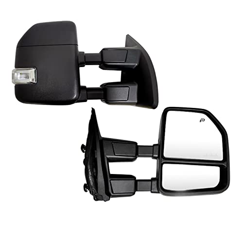 SUPDM Pair Set Towing Mirrors Compatible with 1999-2016 Ford F250 F350 F450 F550 Super Duty Truck Side Tow Mirrors with Turn Signal and Auxiliary Lamp