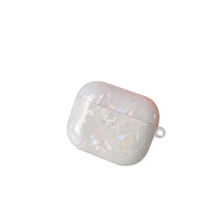 cocomii pearl case compatible with airpods 3 - slim, glossy, opalescent pearl, glittering shell, keychain ring, easy to hold, anti-scratch, shockproof (iridescent)