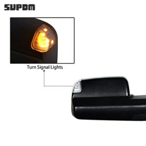 SUPDM Pair Towing Mirrors fit 02-08 for Dodge Ram 1500 03-09 for Dodge Ram 2500 3500 with Turn Signal Light Power Heated Black Housing Set Left+Right